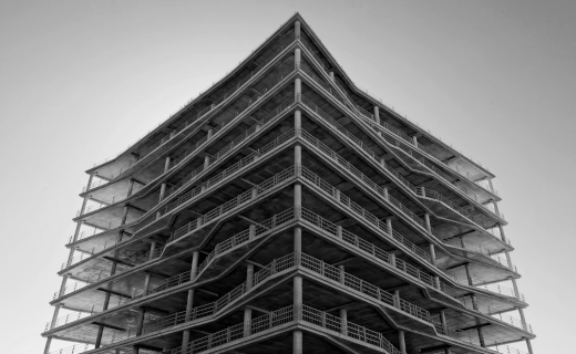 corner view of building under construction