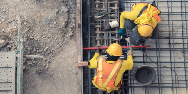 installing rebar for new cement